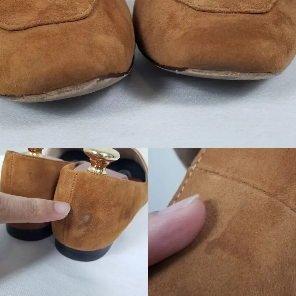 Reformation Brown Suede Quiet Luxury Minimalist Academia Bonnie Loafers Size 10 - Picture 11 of 12